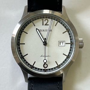Heritor Becker Silver White 43 mm Automatic Date